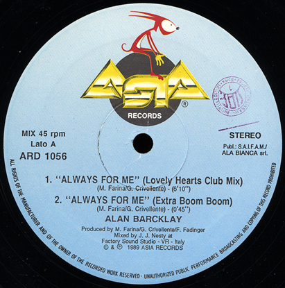 Alan Barcklay - Always For Me 12 1989 - Alan Barcklay - Always For Me side A.jpeg