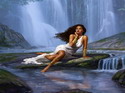  Piękne animacje - Dziewczyna i wodospady1.jpg