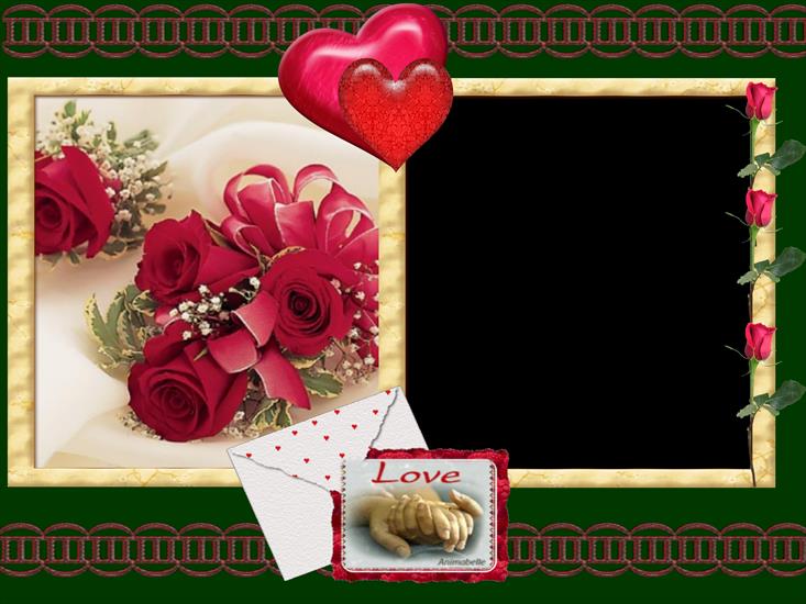 Ramki Photoshop Romantyczne - z różami, miłosna.png