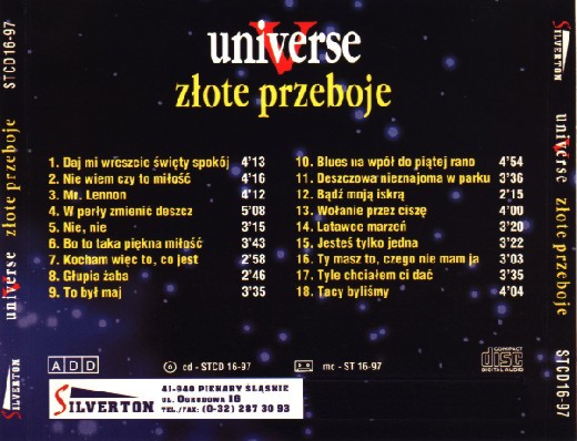 1998- Złote przeboje - Universe - Złote przeboje - back.jpg