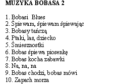 Muzyka bobasa 2 - Spis utworów.bmp