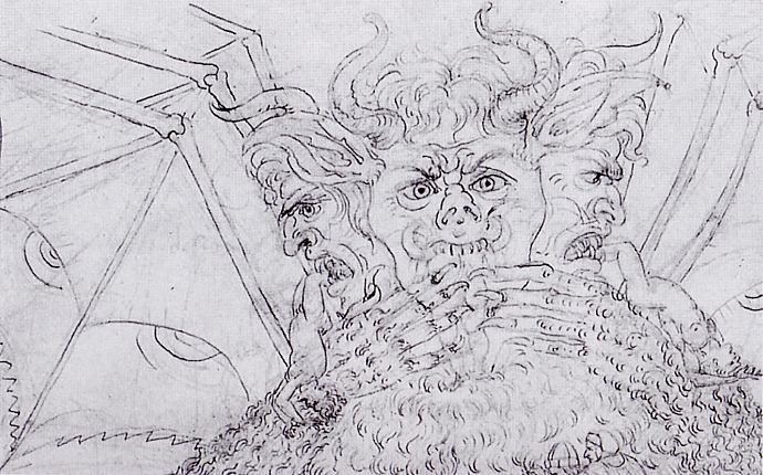 ALESSANDRO BOTTICELLI - 12.El infierno, canto XXXIV, Lucifer detalle, 1480-1490.jpg