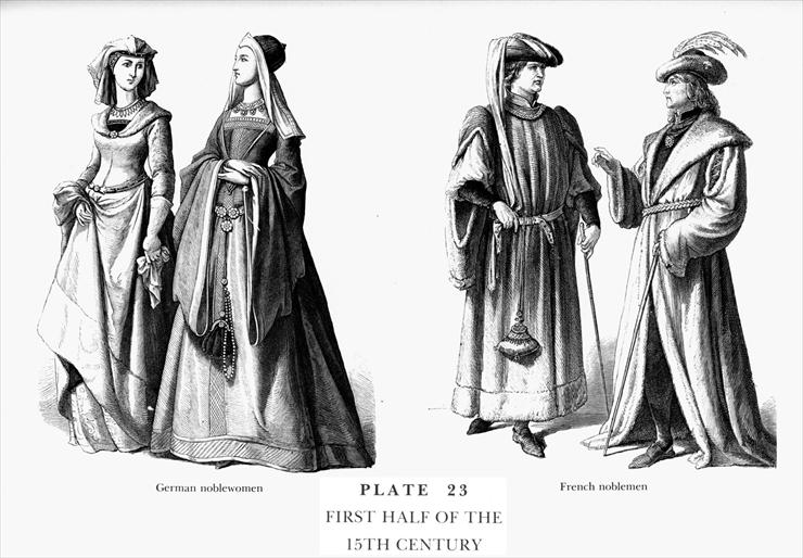 Moda z dawnych wieków - Planche 23b Premire moiti du XVme Sicle, FirstHalf of the 15Th Century.jpg