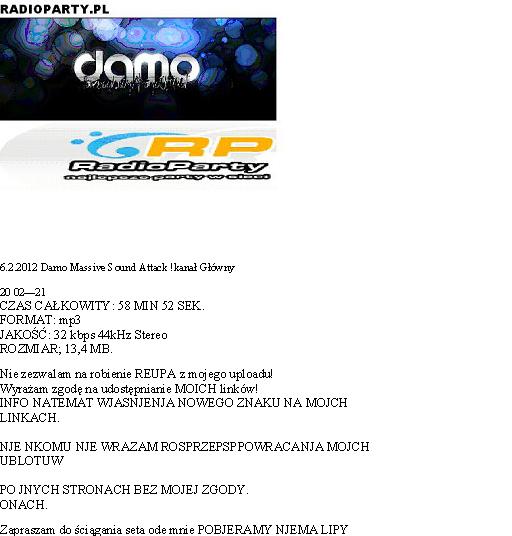 6.2.2012 Damo Massive Sound Attack kanał Główny MP3 - OPJS AUDYCJ.JPG
