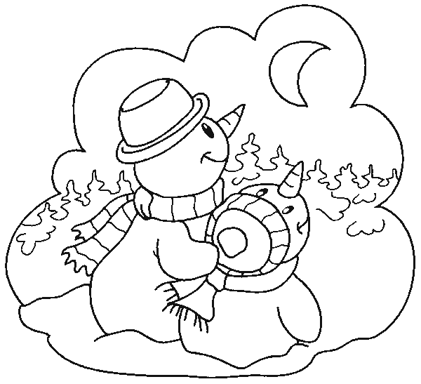 kolorowanki zima - coloriage-noel-bonhomme-lune_gif.gif