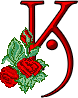 Czerwone róże małe - romantic-red-roses-k-letter.gif