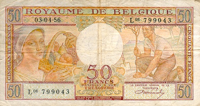 Belgia - BelgiumP133b-50Francs-1956_f.jpg