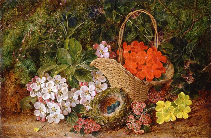 George Clare - george_clare_a3552_basket_of_primula_flowers_and_a_birds_nest.jpg