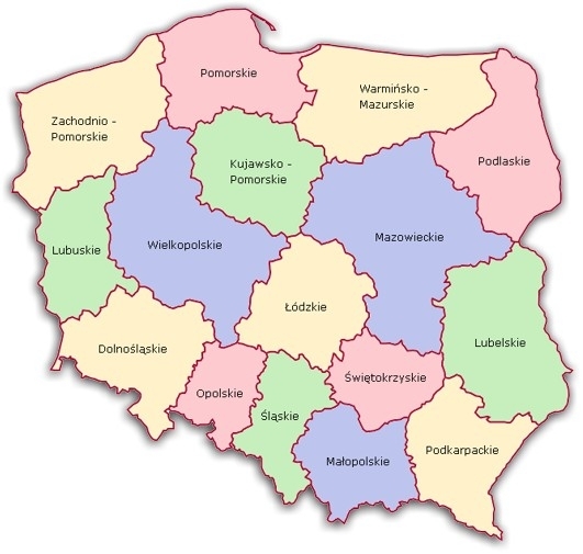 Polska - Mapa Polski - wojewodztwa 2.jpg