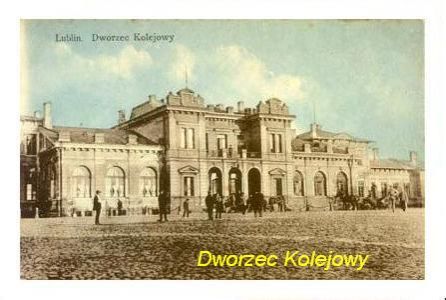 Lublin na starych pocztowkach - Dworzec Kolejowy-.jpg