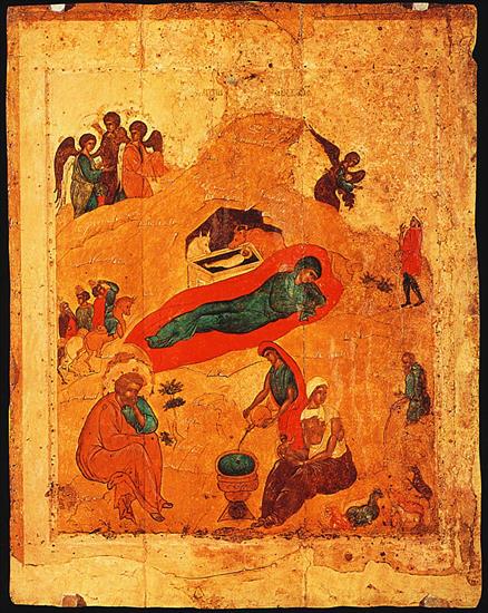 Stare ikony rosyjskie - 1451-1500  Nativit du Christ  Moscou, Galerie Tretiakov.jpg